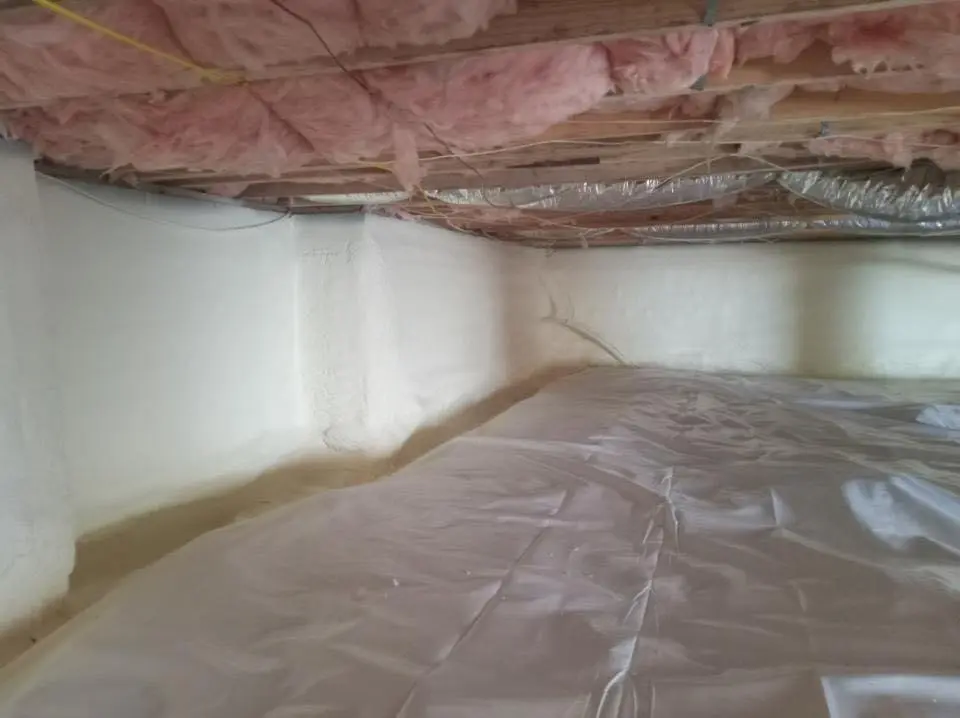 Crawl space encapsulation with closed-cell spray foam for Metal Roof Coating in Lander